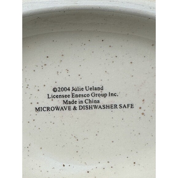 Enesco Julie Ueland Ceramic Gravy Boat Pitcher 2004 Beige with Pinecone Design - Picture 7 of 7